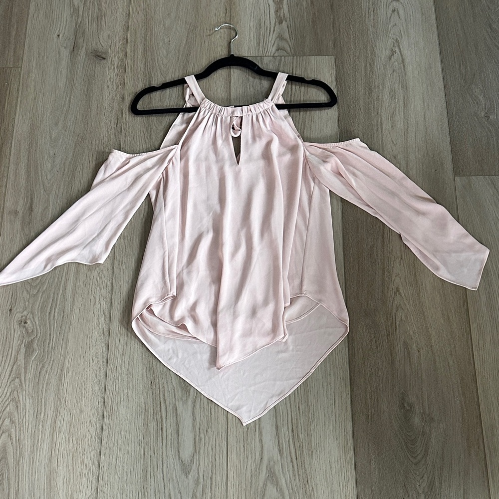 BCBG Maxazria Pink Cold Shoulder Top
